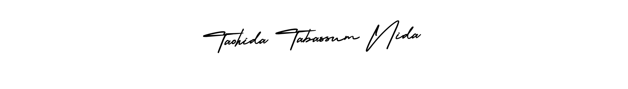 Similarly AmerikaSignatureDemo-Regular is the best handwritten signature design. Signature creator online .You can use it as an online autograph creator for name Taohida Tabassum Nida. Taohida Tabassum Nida signature style 3 images and pictures png