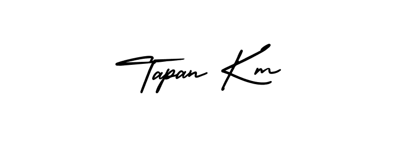 Make a beautiful signature design for name Tapan Km. With this signature (AmerikaSignatureDemo-Regular) style, you can create a handwritten signature for free. Tapan Km signature style 3 images and pictures png