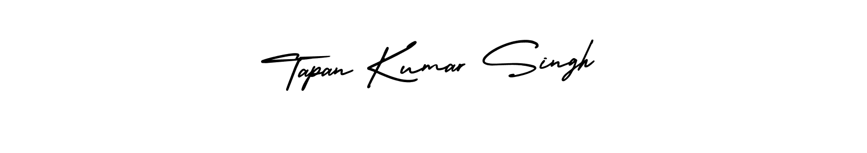 The best way (AmerikaSignatureDemo-Regular) to make a short signature is to pick only two or three words in your name. The name Tapan Kumar Singh include a total of six letters. For converting this name. Tapan Kumar Singh signature style 3 images and pictures png