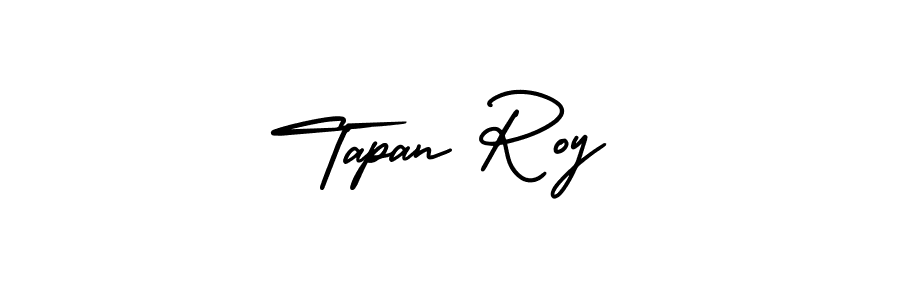 You should practise on your own different ways (AmerikaSignatureDemo-Regular) to write your name (Tapan Roy) in signature. don't let someone else do it for you. Tapan Roy signature style 3 images and pictures png