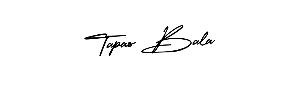 How to make Tapas Bala name signature. Use AmerikaSignatureDemo-Regular style for creating short signs online. This is the latest handwritten sign. Tapas Bala signature style 3 images and pictures png