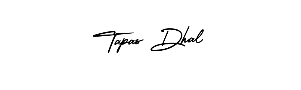 You should practise on your own different ways (AmerikaSignatureDemo-Regular) to write your name (Tapas Dhal) in signature. don't let someone else do it for you. Tapas Dhal signature style 3 images and pictures png