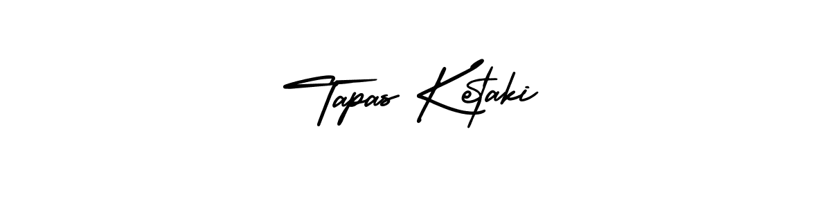 The best way (AmerikaSignatureDemo-Regular) to make a short signature is to pick only two or three words in your name. The name Tapas Ketaki include a total of six letters. For converting this name. Tapas Ketaki signature style 3 images and pictures png