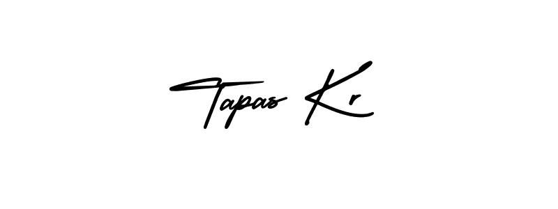 The best way (AmerikaSignatureDemo-Regular) to make a short signature is to pick only two or three words in your name. The name Tapas Kr include a total of six letters. For converting this name. Tapas Kr signature style 3 images and pictures png