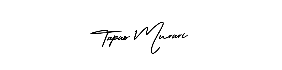 You should practise on your own different ways (AmerikaSignatureDemo-Regular) to write your name (Tapas Murari) in signature. don't let someone else do it for you. Tapas Murari signature style 3 images and pictures png