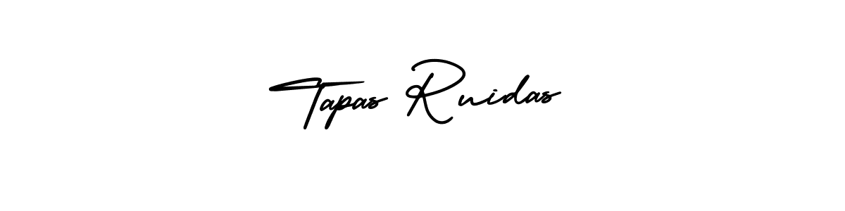 How to make Tapas Ruidas name signature. Use AmerikaSignatureDemo-Regular style for creating short signs online. This is the latest handwritten sign. Tapas Ruidas signature style 3 images and pictures png