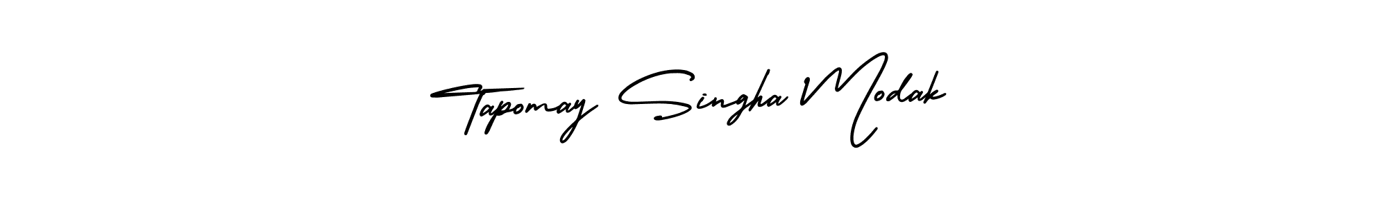 This is the best signature style for the Tapomay Singha Modak name. Also you like these signature font (AmerikaSignatureDemo-Regular). Mix name signature. Tapomay Singha Modak signature style 3 images and pictures png