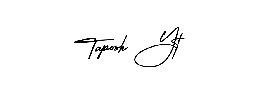 You should practise on your own different ways (AmerikaSignatureDemo-Regular) to write your name (Taposh Yt) in signature. don't let someone else do it for you. Taposh Yt signature style 3 images and pictures png