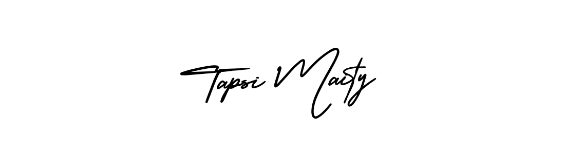 The best way (AmerikaSignatureDemo-Regular) to make a short signature is to pick only two or three words in your name. The name Tapsi Maity include a total of six letters. For converting this name. Tapsi Maity signature style 3 images and pictures png