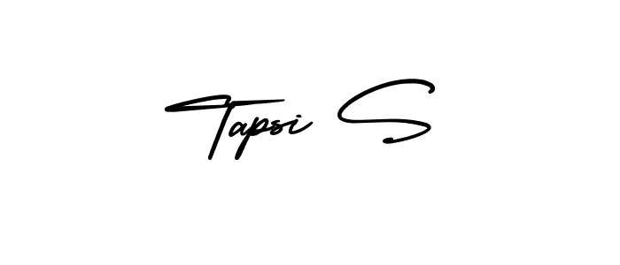 Use a signature maker to create a handwritten signature online. With this signature software, you can design (AmerikaSignatureDemo-Regular) your own signature for name Tapsi S. Tapsi S signature style 3 images and pictures png