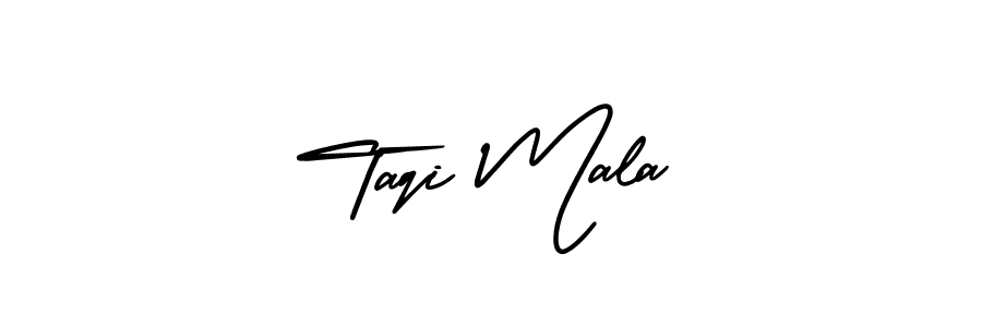 Use a signature maker to create a handwritten signature online. With this signature software, you can design (AmerikaSignatureDemo-Regular) your own signature for name Taqi Mala. Taqi Mala signature style 3 images and pictures png