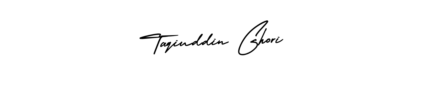 You should practise on your own different ways (AmerikaSignatureDemo-Regular) to write your name (Taqiuddin Ghori) in signature. don't let someone else do it for you. Taqiuddin Ghori signature style 3 images and pictures png