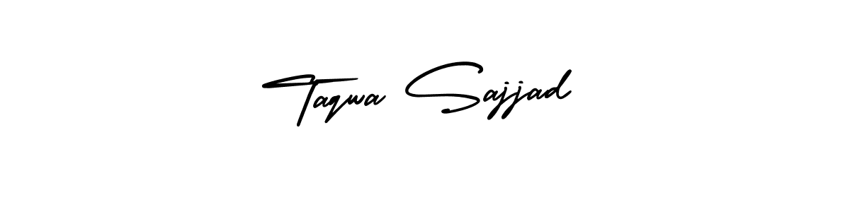 AmerikaSignatureDemo-Regular is a professional signature style that is perfect for those who want to add a touch of class to their signature. It is also a great choice for those who want to make their signature more unique. Get Taqwa Sajjad name to fancy signature for free. Taqwa Sajjad signature style 3 images and pictures png