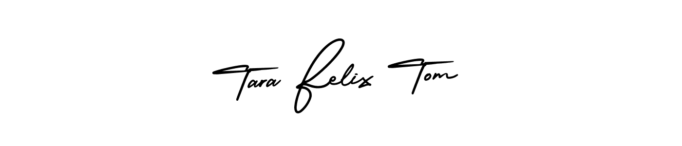 Tara Felix Tom stylish signature style. Best Handwritten Sign (AmerikaSignatureDemo-Regular) for my name. Handwritten Signature Collection Ideas for my name Tara Felix Tom. Tara Felix Tom signature style 3 images and pictures png
