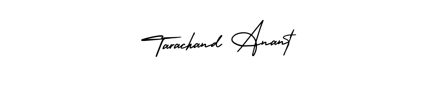 You should practise on your own different ways (AmerikaSignatureDemo-Regular) to write your name (Tarachand Anant) in signature. don't let someone else do it for you. Tarachand Anant signature style 3 images and pictures png