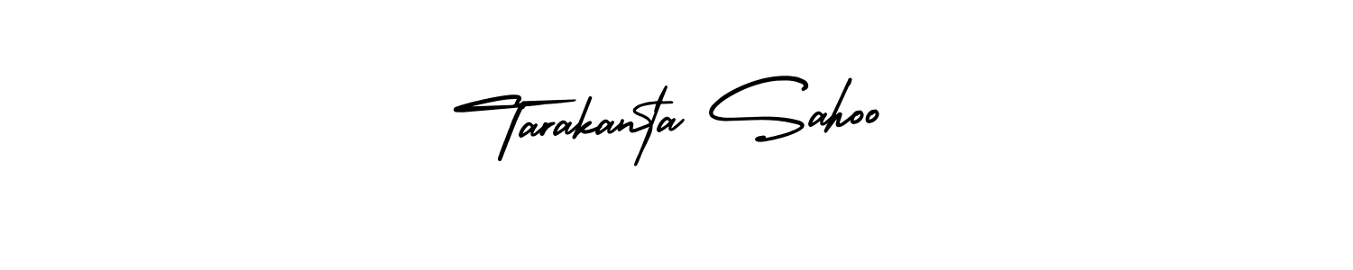The best way (AmerikaSignatureDemo-Regular) to make a short signature is to pick only two or three words in your name. The name Tarakanta Sahoo include a total of six letters. For converting this name. Tarakanta Sahoo signature style 3 images and pictures png