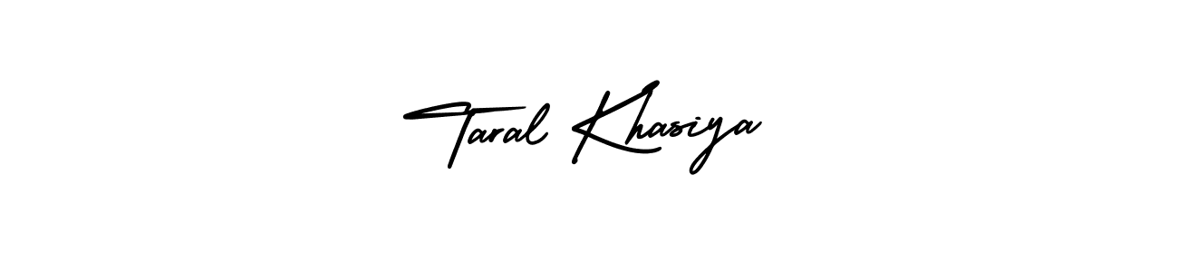 Also You can easily find your signature by using the search form. We will create Taral Khasiya name handwritten signature images for you free of cost using AmerikaSignatureDemo-Regular sign style. Taral Khasiya signature style 3 images and pictures png