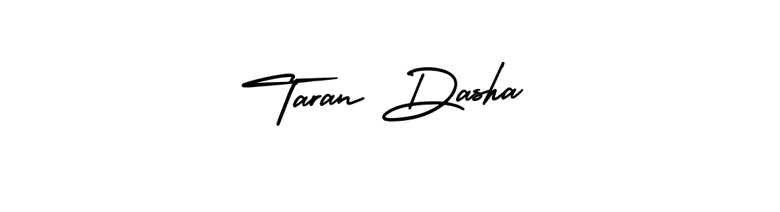 You should practise on your own different ways (AmerikaSignatureDemo-Regular) to write your name (Taran Dasha) in signature. don't let someone else do it for you. Taran Dasha signature style 3 images and pictures png