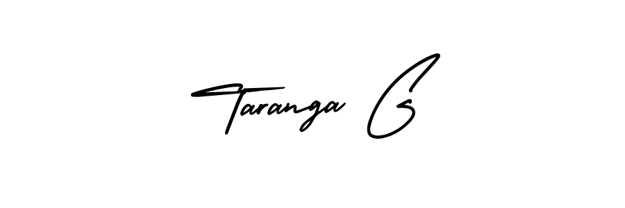 You should practise on your own different ways (AmerikaSignatureDemo-Regular) to write your name (Taranga G) in signature. don't let someone else do it for you. Taranga G signature style 3 images and pictures png