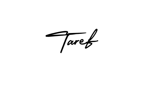 The best way (AmerikaSignatureDemo-Regular) to make a short signature is to pick only two or three words in your name. The name Taref include a total of six letters. For converting this name. Taref signature style 3 images and pictures png