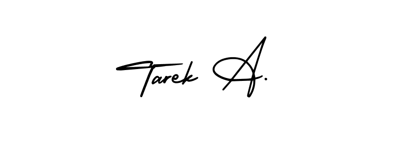 Use a signature maker to create a handwritten signature online. With this signature software, you can design (AmerikaSignatureDemo-Regular) your own signature for name Tarek A.. Tarek A. signature style 3 images and pictures png