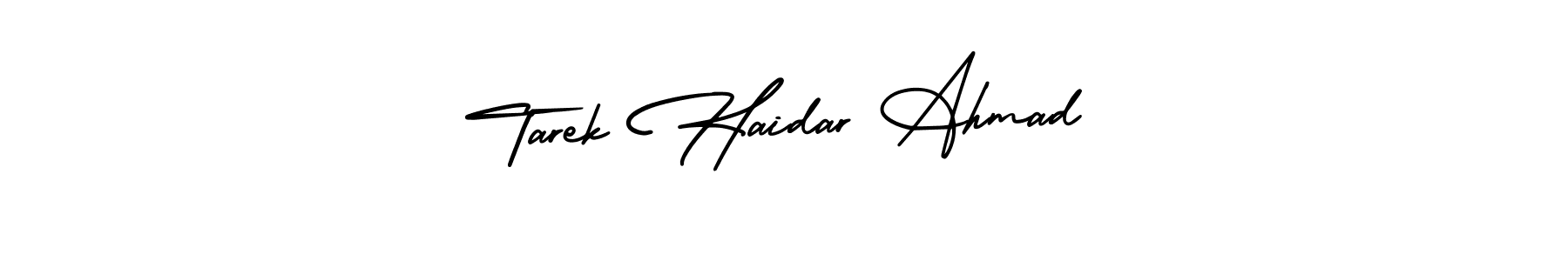 The best way (AmerikaSignatureDemo-Regular) to make a short signature is to pick only two or three words in your name. The name Tarek Haidar Ahmad include a total of six letters. For converting this name. Tarek Haidar Ahmad signature style 3 images and pictures png