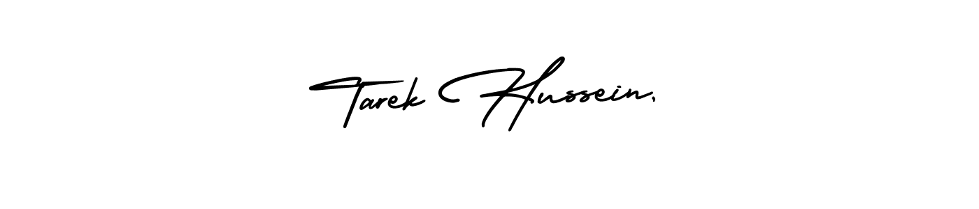 Make a beautiful signature design for name Tarek Hussein,. With this signature (AmerikaSignatureDemo-Regular) style, you can create a handwritten signature for free. Tarek Hussein, signature style 3 images and pictures png