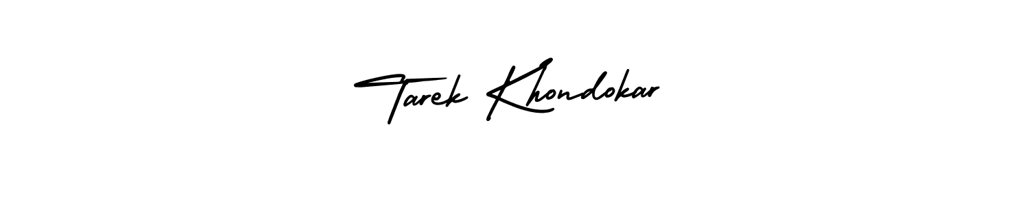 How to make Tarek Khondokar signature? AmerikaSignatureDemo-Regular is a professional autograph style. Create handwritten signature for Tarek Khondokar name. Tarek Khondokar signature style 3 images and pictures png
