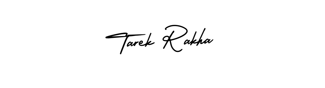 How to make Tarek Rakha name signature. Use AmerikaSignatureDemo-Regular style for creating short signs online. This is the latest handwritten sign. Tarek Rakha signature style 3 images and pictures png