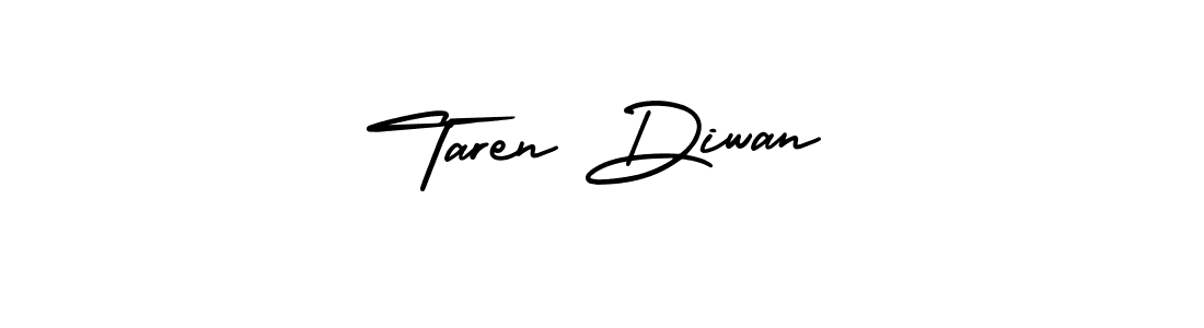 How to make Taren Diwan name signature. Use AmerikaSignatureDemo-Regular style for creating short signs online. This is the latest handwritten sign. Taren Diwan signature style 3 images and pictures png