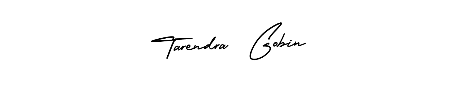 Tarendra  Gobin stylish signature style. Best Handwritten Sign (AmerikaSignatureDemo-Regular) for my name. Handwritten Signature Collection Ideas for my name Tarendra  Gobin. Tarendra  Gobin signature style 3 images and pictures png