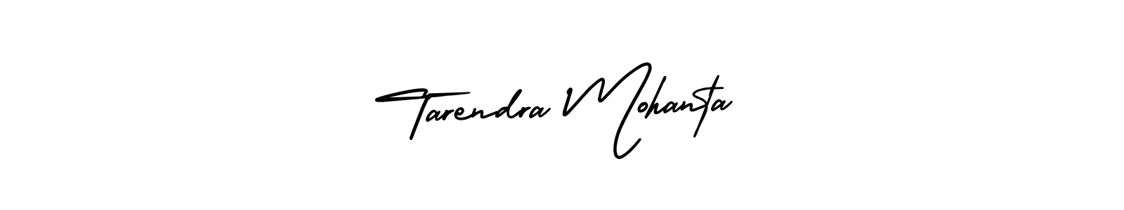 You should practise on your own different ways (AmerikaSignatureDemo-Regular) to write your name (Tarendra Mohanta) in signature. don't let someone else do it for you. Tarendra Mohanta signature style 3 images and pictures png