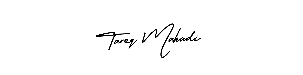 You should practise on your own different ways (AmerikaSignatureDemo-Regular) to write your name (Tareq Mahadi) in signature. don't let someone else do it for you. Tareq Mahadi signature style 3 images and pictures png