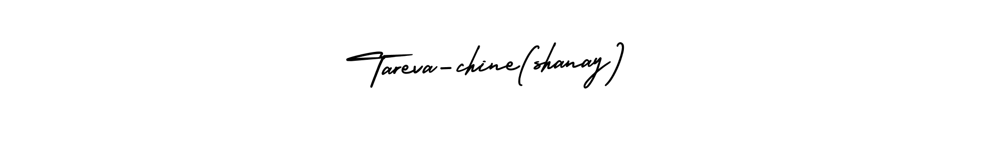 The best way (AmerikaSignatureDemo-Regular) to make a short signature is to pick only two or three words in your name. The name Tareva-chine(shanay) include a total of six letters. For converting this name. Tareva-chine(shanay) signature style 3 images and pictures png