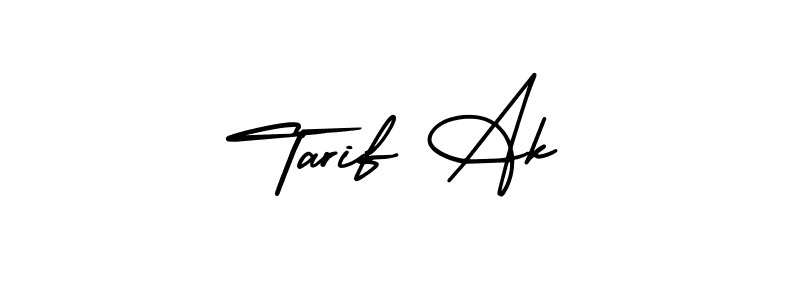 The best way (AmerikaSignatureDemo-Regular) to make a short signature is to pick only two or three words in your name. The name Tarif Ak include a total of six letters. For converting this name. Tarif Ak signature style 3 images and pictures png