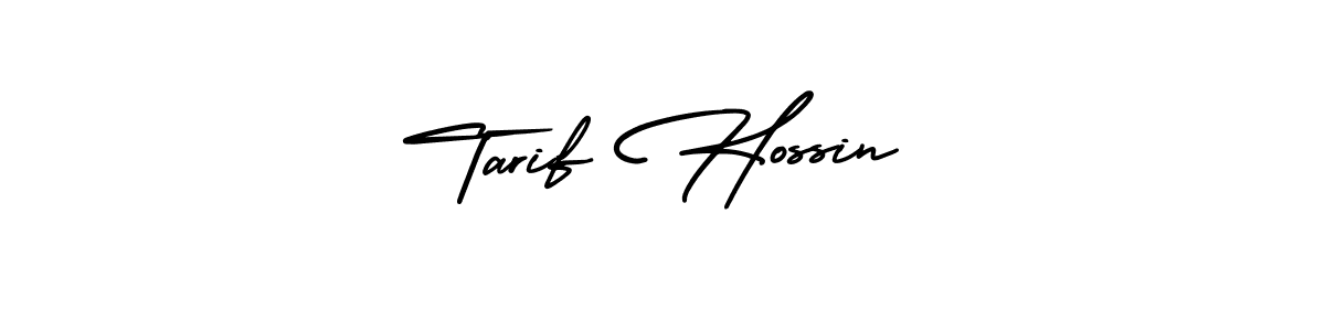 The best way (AmerikaSignatureDemo-Regular) to make a short signature is to pick only two or three words in your name. The name Tarif Hossin include a total of six letters. For converting this name. Tarif Hossin signature style 3 images and pictures png