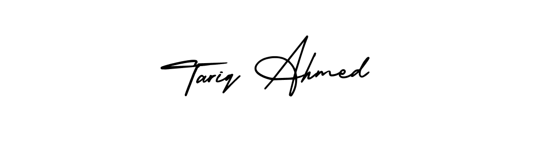 The best way (AmerikaSignatureDemo-Regular) to make a short signature is to pick only two or three words in your name. The name Tariq Ahmed include a total of six letters. For converting this name. Tariq Ahmed signature style 3 images and pictures png