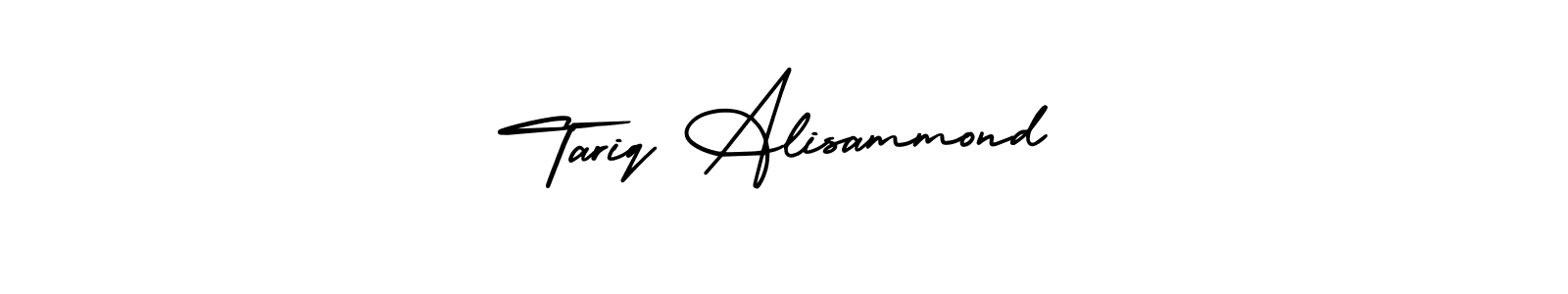 The best way (AmerikaSignatureDemo-Regular) to make a short signature is to pick only two or three words in your name. The name Tariq Alisammond include a total of six letters. For converting this name. Tariq Alisammond signature style 3 images and pictures png