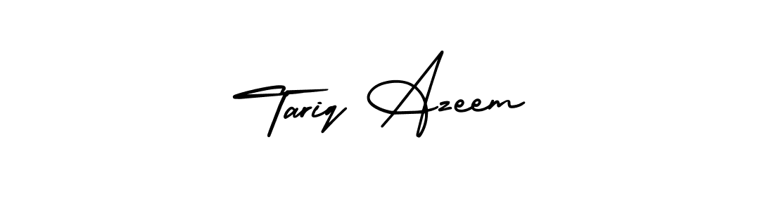 The best way (AmerikaSignatureDemo-Regular) to make a short signature is to pick only two or three words in your name. The name Tariq Azeem include a total of six letters. For converting this name. Tariq Azeem signature style 3 images and pictures png