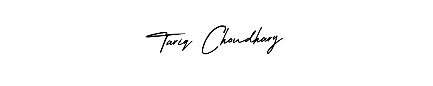 The best way (AmerikaSignatureDemo-Regular) to make a short signature is to pick only two or three words in your name. The name Tariq Choudhary include a total of six letters. For converting this name. Tariq Choudhary signature style 3 images and pictures png