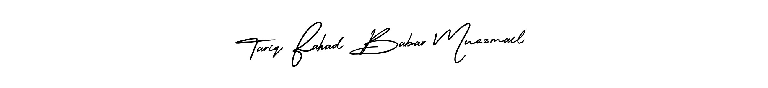 Tariq Fahad Babar Muzzmail stylish signature style. Best Handwritten Sign (AmerikaSignatureDemo-Regular) for my name. Handwritten Signature Collection Ideas for my name Tariq Fahad Babar Muzzmail. Tariq Fahad Babar Muzzmail signature style 3 images and pictures png