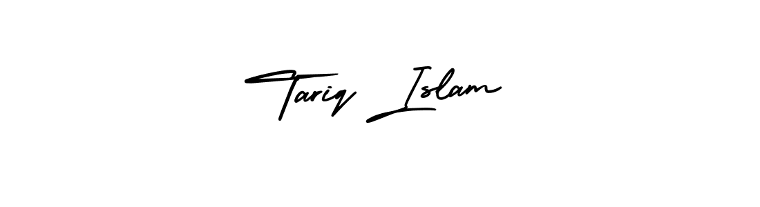 The best way (AmerikaSignatureDemo-Regular) to make a short signature is to pick only two or three words in your name. The name Tariq Islam include a total of six letters. For converting this name. Tariq Islam signature style 3 images and pictures png