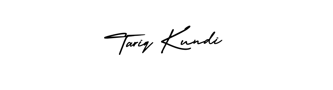 You should practise on your own different ways (AmerikaSignatureDemo-Regular) to write your name (Tariq Kundi) in signature. don't let someone else do it for you. Tariq Kundi signature style 3 images and pictures png
