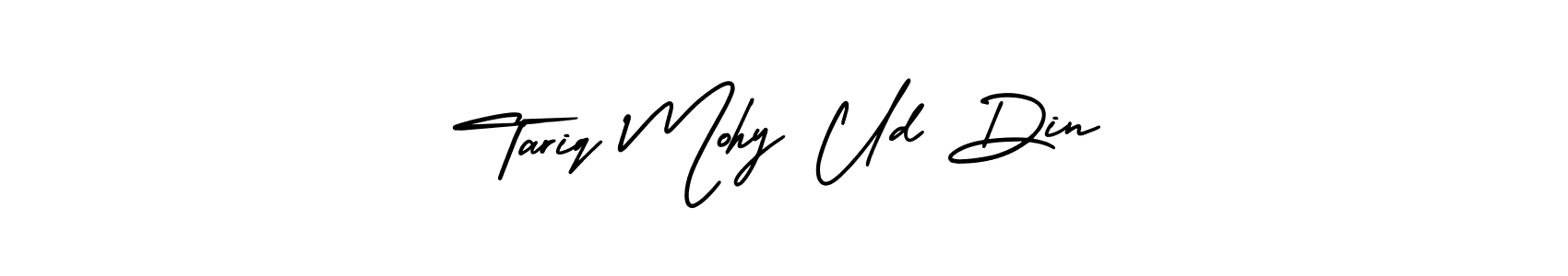 This is the best signature style for the Tariq Mohy Ud Din name. Also you like these signature font (AmerikaSignatureDemo-Regular). Mix name signature. Tariq Mohy Ud Din signature style 3 images and pictures png