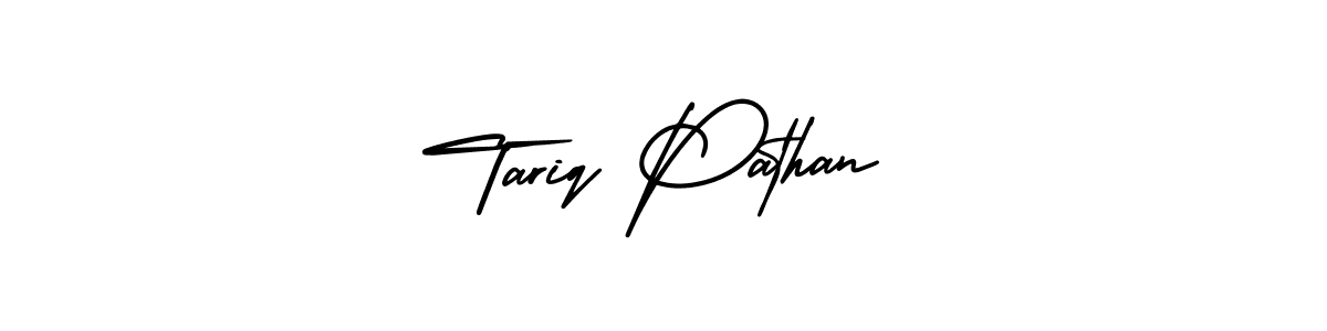 How to Draw Tariq Pathan signature style? AmerikaSignatureDemo-Regular is a latest design signature styles for name Tariq Pathan. Tariq Pathan signature style 3 images and pictures png