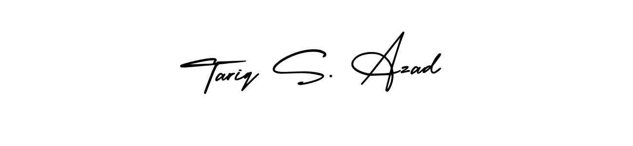 The best way (AmerikaSignatureDemo-Regular) to make a short signature is to pick only two or three words in your name. The name Tariq S. Azad include a total of six letters. For converting this name. Tariq S. Azad signature style 3 images and pictures png