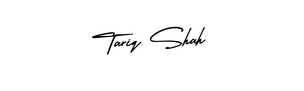 Make a beautiful signature design for name Tariq Shah. With this signature (AmerikaSignatureDemo-Regular) style, you can create a handwritten signature for free. Tariq Shah signature style 3 images and pictures png