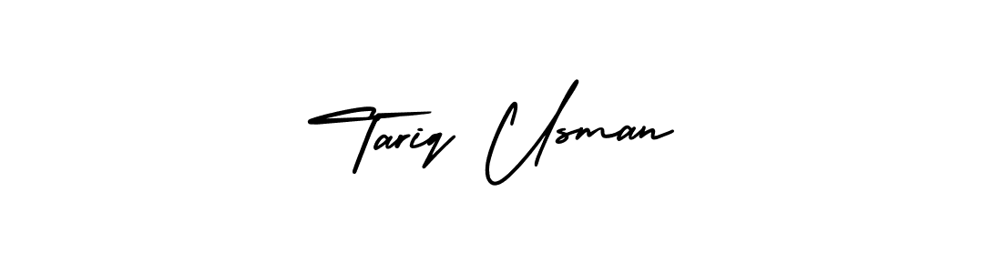 This is the best signature style for the Tariq Usman name. Also you like these signature font (AmerikaSignatureDemo-Regular). Mix name signature. Tariq Usman signature style 3 images and pictures png