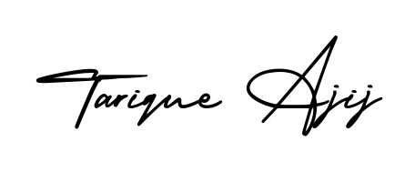 Discover how Tarique Ajij looks in an executive cursive font (AmerikaSignatureDemo-Regular). Perfect for legal documents, invoices, and certificates. Tarique Ajij signature style 3 images and pictures png