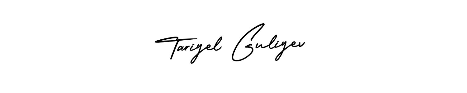 This is the best signature style for the Tariyel Guliyev name. Also you like these signature font (AmerikaSignatureDemo-Regular). Mix name signature. Tariyel Guliyev signature style 3 images and pictures png